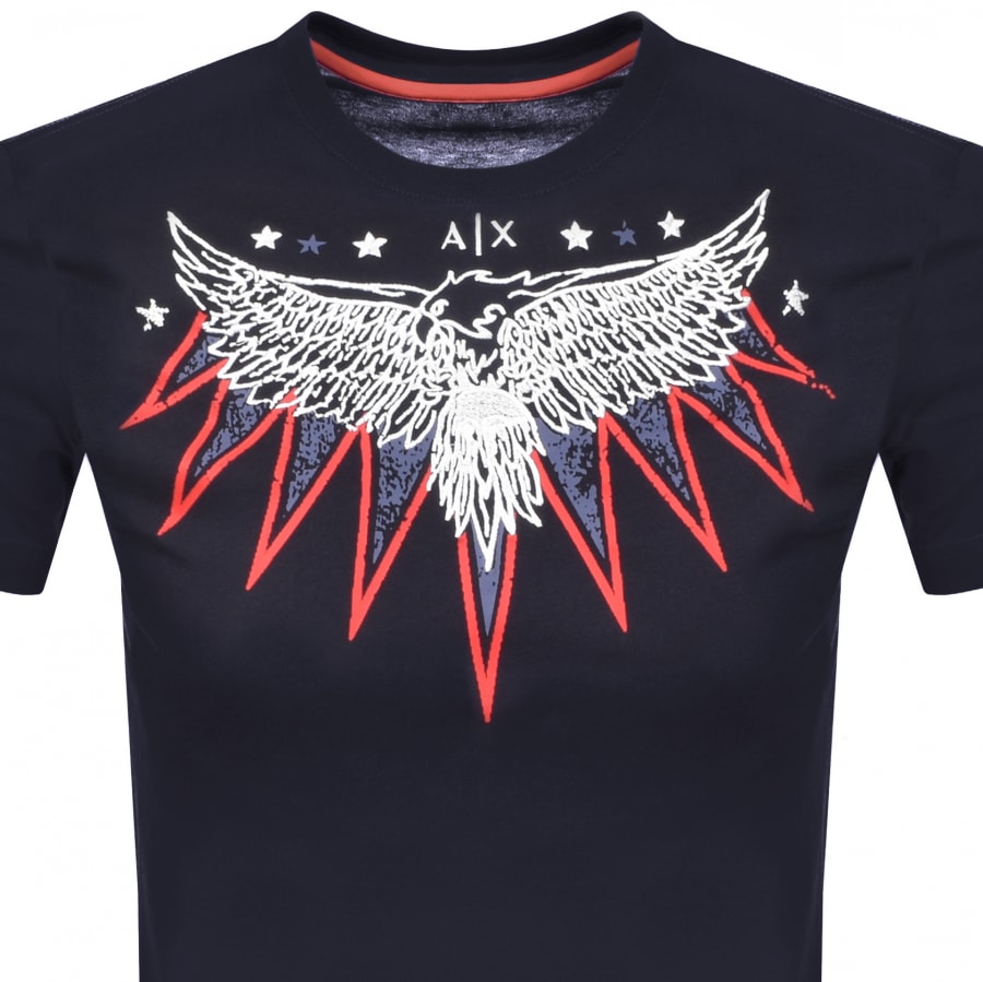Alternative Image for ProductArmani Exchange Crew Neck Logo T Shirt Navy2